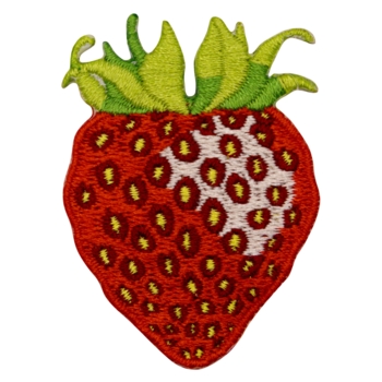 Aufnäher / Patch, gestickt, Erdbeere, mit Sicherheitsnadel - Bild 1