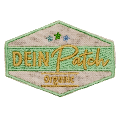 Beispielaufnäher/Veredelung, gestickt, Bio/Organic, DEIN PATCH - Bild 1