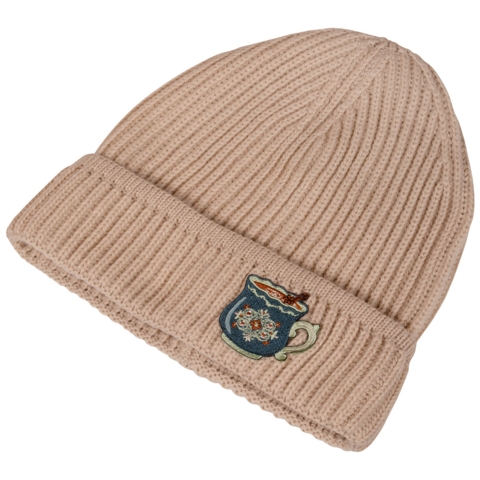 Atlantis Maple Beanie, Beige / Beige, mit gesticktem Aufnäher Weihnachtstasse - Bild 2