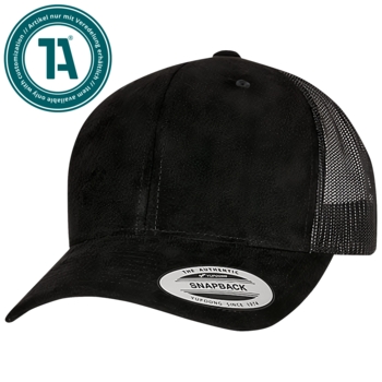 FLEXFIT Cap Suede Leather Trucker Black/Schwarz - Bild 1