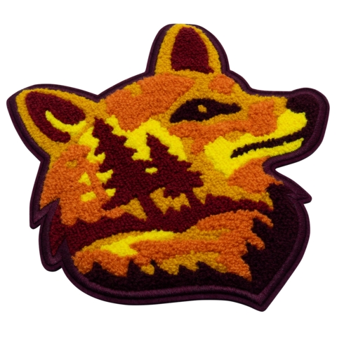 Aufnäher / Patch, Chenille, Waldfuchs, Bügelfläche, Sunburst, 180x205 mm - Bild 2