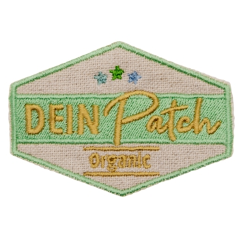 Beispielaufnäher/Veredelung, gestickt, Bio/Organic, DEIN PATCH - Bild 1