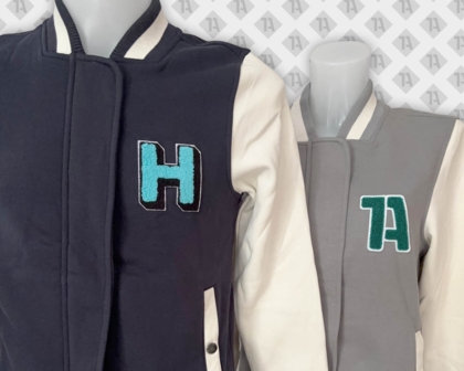 Aufnähservice Patch Chenille Konturgeschnitten Varsity Jacket Collegejacke Textilveredelung