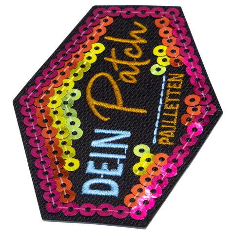 Beispielaufnäher/Veredelung, gestickt mit Pailletten, DEIN PATCH, 70x50 mm - Bild 4