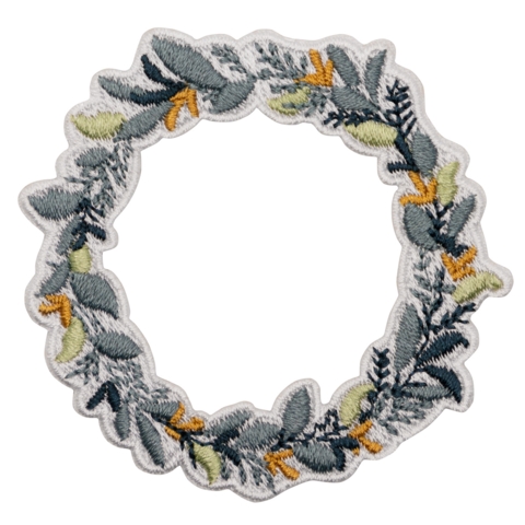 Aufnäher / Patch, gestickt, Blumenkranz - Bild 1