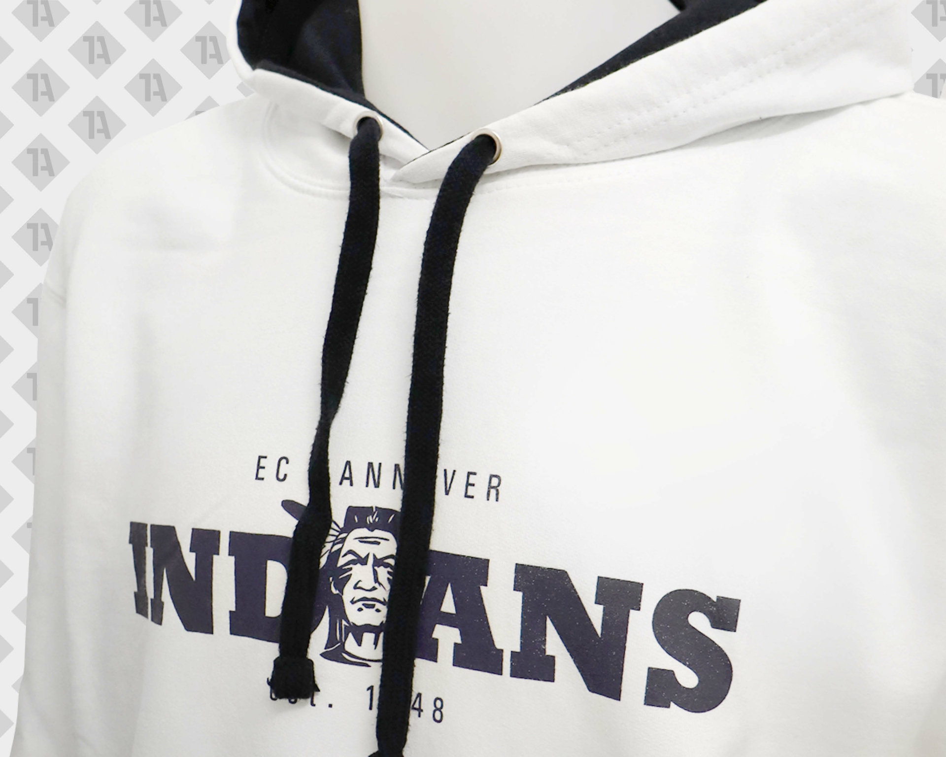 Siebdruck auf Hoody Textilveredelung Indians Sport Club Eishockey Verein Merchandise