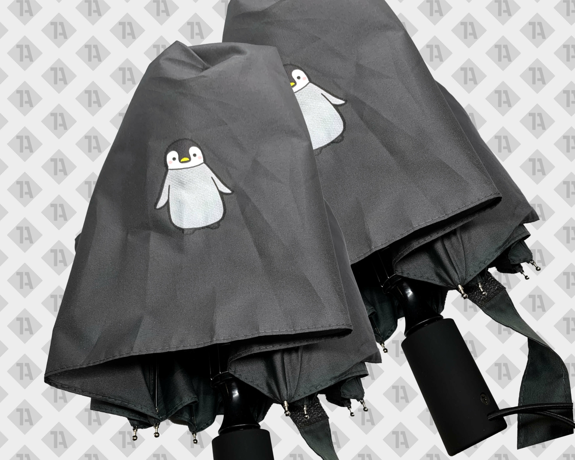 Textildruck Transfer Regenschirm bedrucken Pinguin Geschenk und Werbeartikel Individuelle Produkte