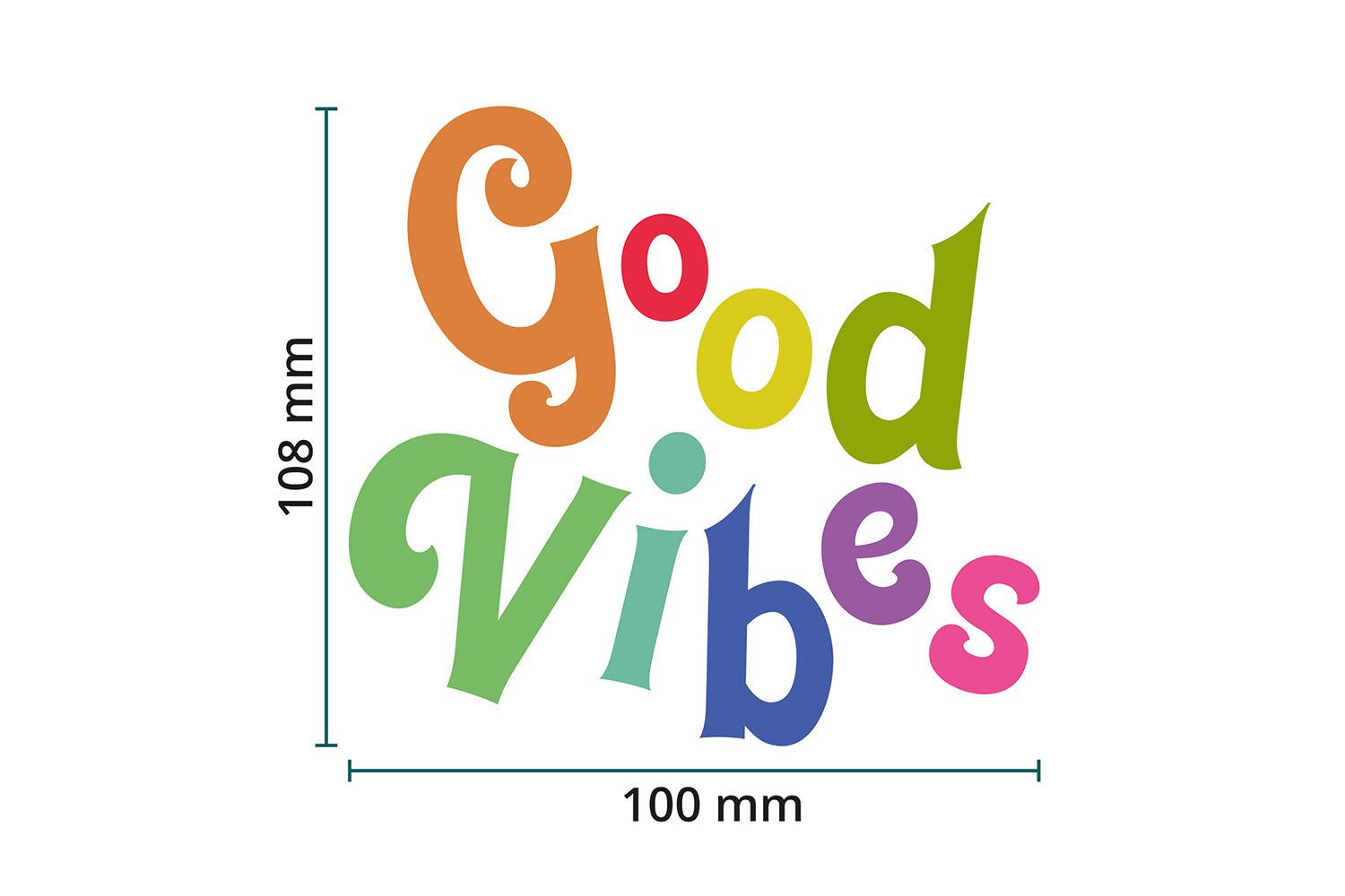 DTF / Textildruck / Bügelbild, Good Vibes - Größentabelle / Sizechart