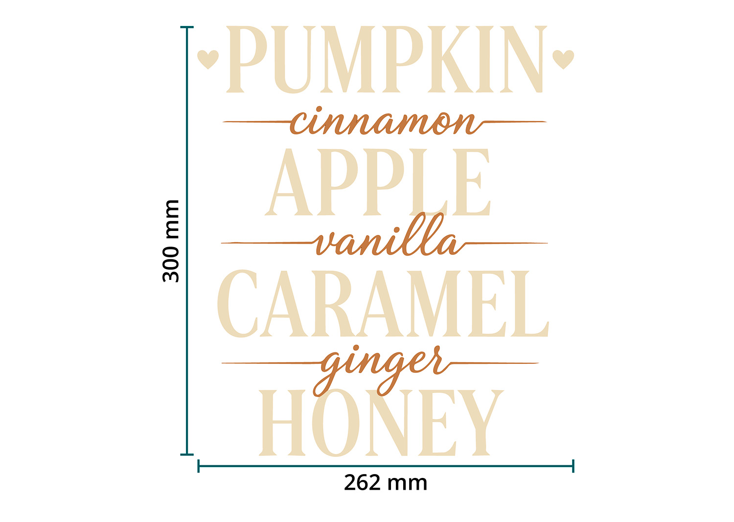 DTF / Textildruck / Bügelbild, Pumpkin Rezept - Größentabelle / Sizechart