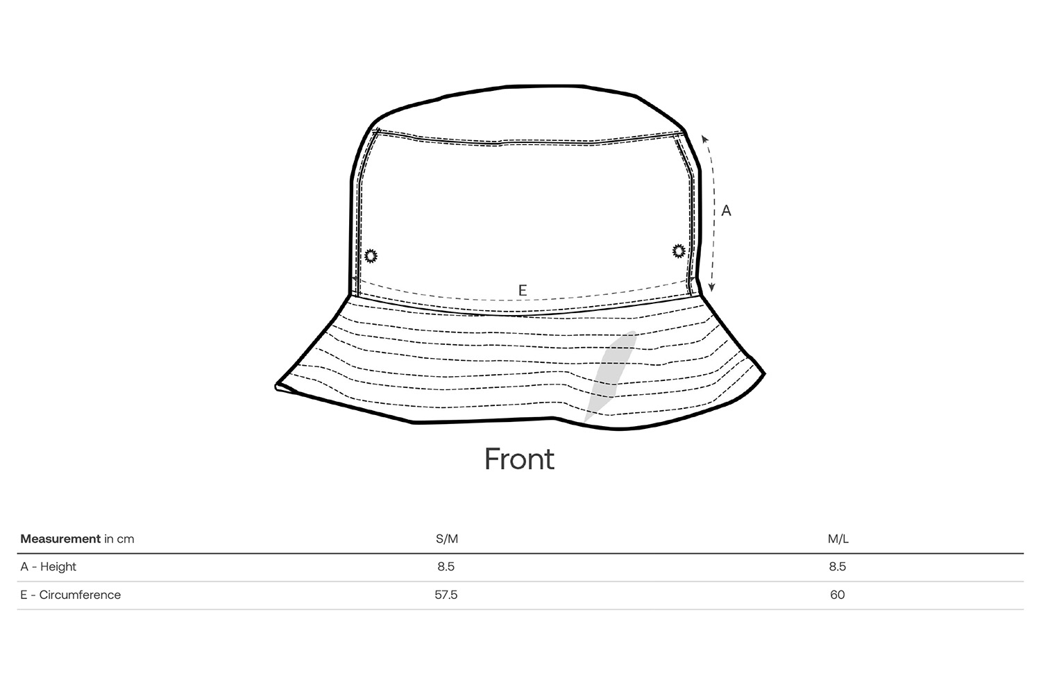 Stanley/Stella Mütze Bucket Hat - Größentabelle / Sizechart
