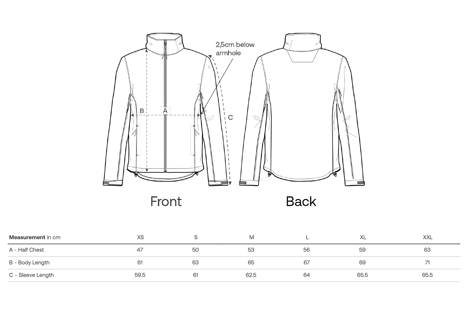 Stanley/Stella Softshell-Jacke Stella Navigator - Größentabelle / Sizechart