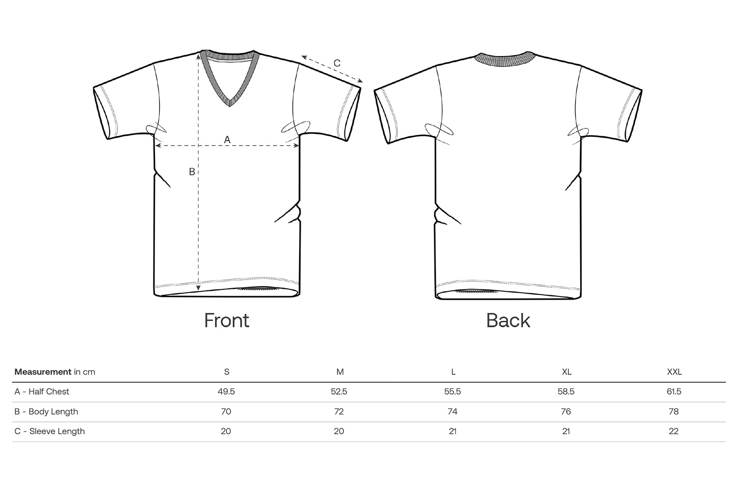 Stanley/Stella T-Shirt Stanley Presenter - Größentabelle / Sizechart