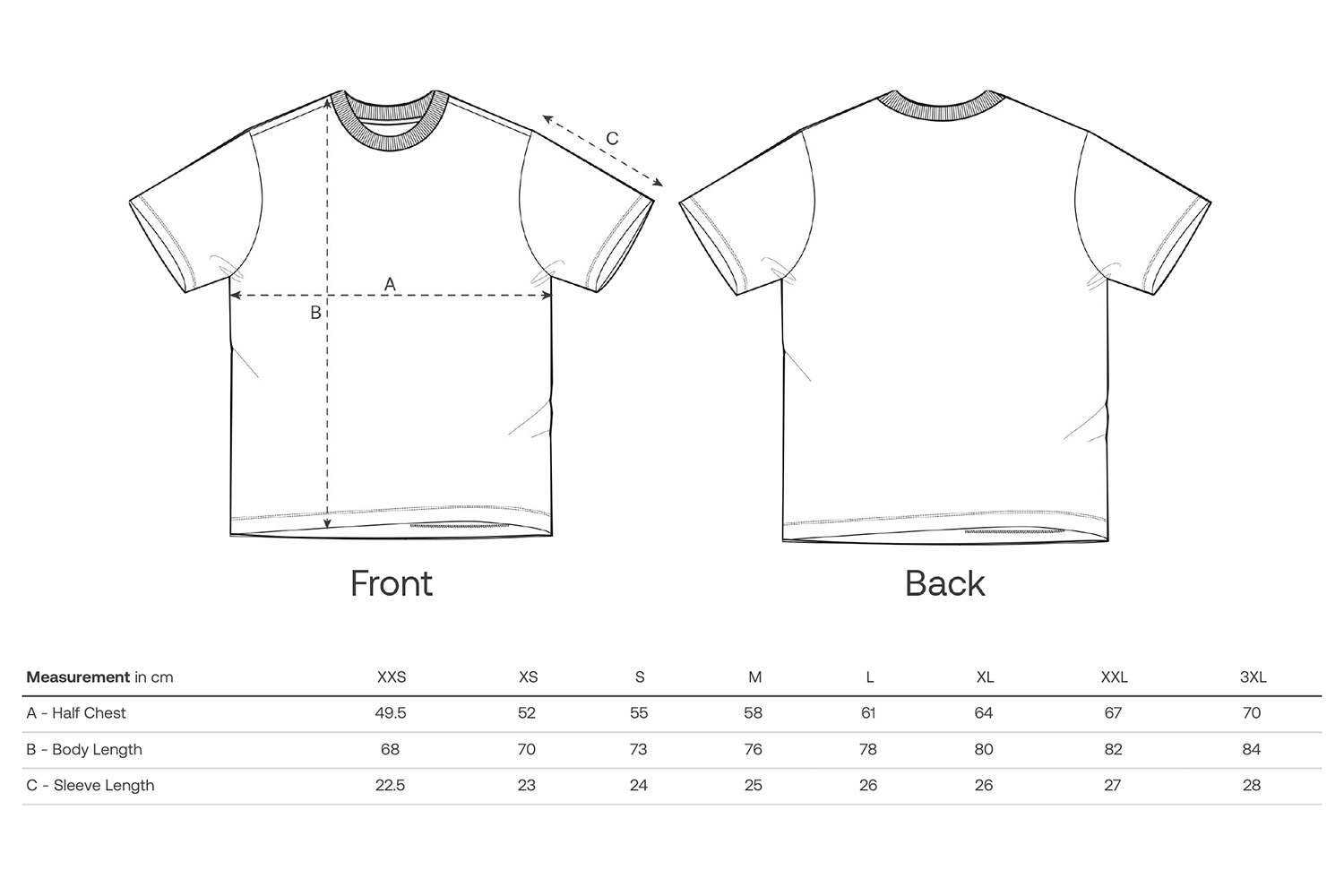 Stanley/Stella T-Shirt Freestyler - Größentabelle / Sizechart