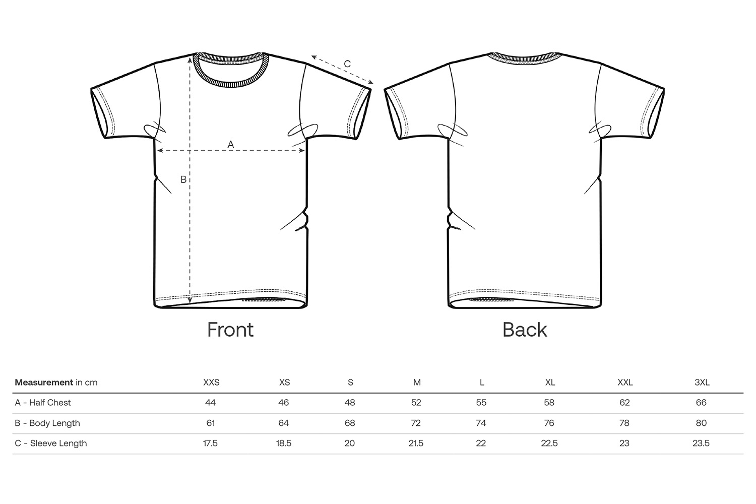 Stanley/Stella T-Shirt Crafter Vintage - Größentabelle / Sizechart