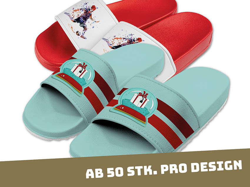 Badelatschen selbst gestalten customize individuelles Design Alle Farben